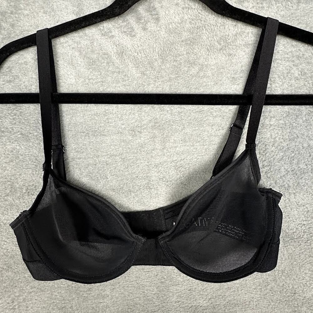Negative Bra Womens 32A Black Mesh Underwire Adjustable Straps Stretch